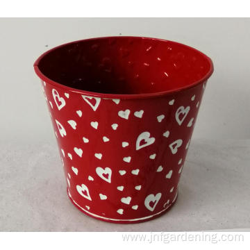 Red stamping flower bucket